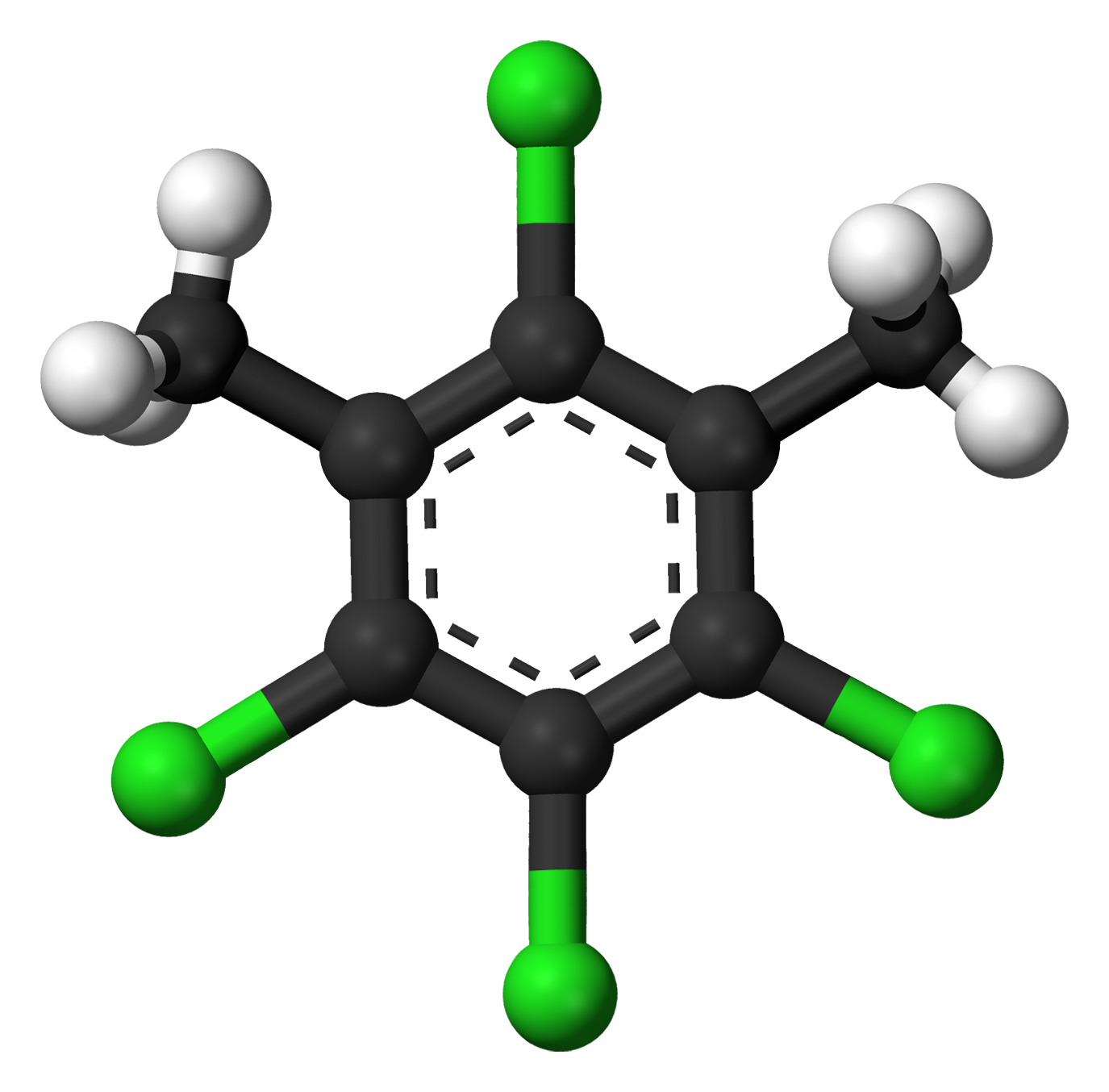 Tetrachloro-m-xylene-3D-balls